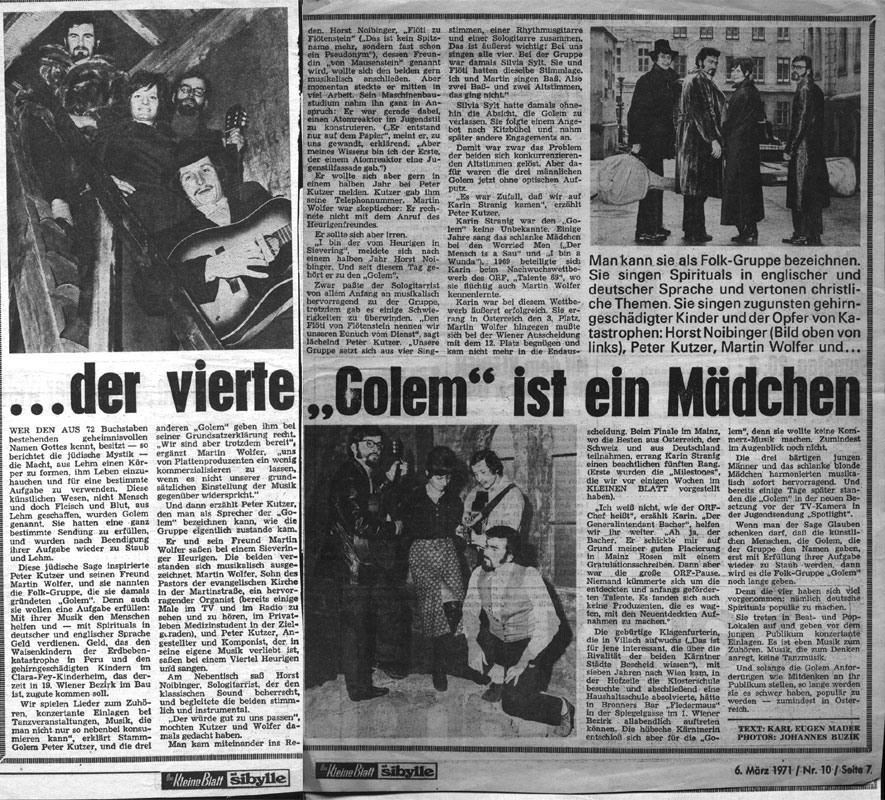 Golem - Gewinner der ORF Show-Chance 1971